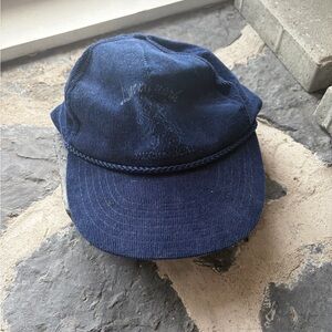 Navy Corduroy Cap vintage trucker hat style